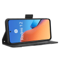 Miniatyrbild 3 av 7: SKALO Xiaomi Redmi 12 4G/5G 6-FACK Plånboksfodral - Svart Svart