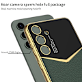 Miniatyrbillede 4 af 9: SKALO Samsung S25 GKK PU-Læder Guldkant Cover - Sort Black