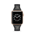 Pikkukuva 3 / 4: SKALO Kapea nahkaranneke Apple Watch Series 10 46mm - Valitse väri Black