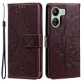 Miniatyrbillede 1 af 6: SKALO Xiaomi Redmi 13C 4G Mandala Flip Cover - Brun Brown