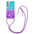 Miniatyrbillede 3 af 5: SKALO Samsung S23 Kvicksand Glitter Mobile Collar - Turkis-Lilla Multicolor