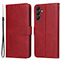 Pikkukuva 2 / 9: SKALO Samsung A15 5G PU-nahkainen Lompakkokotelo - Valitse väri Red