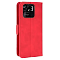 Pikkukuva 7 / 7: SKALO Xiaomi Redmi 10C 6-lokeroa Lompakkokotelo - Punainen Red