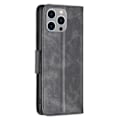 Miniatyrbillede 7 af 7: SKALO iPhone 15 Pro Max Flip Cover m. pung i PU-læder - Sort Black