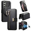 Miniatyrbillede 1 af 11: SKALO Samsung A26 5G 2-in-1 Magnet PU-Læder Ring Flip Cover - Sort Black