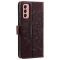 Miniatyrbillede 6 af 6: SKALO Samsung A14 4G/5G Mandala Flip Cover - Brun Brown