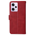 Pikkukuva 11 / 11: SKALO Xiaomi Redmi Note 12 Pro 5G Lompakkokotelo PU-nahkaa - Punainen Red