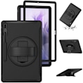 Pikkukuva 1 / 11: SKALO Samsung Tab S7 FE Extra Shockproof Armor 360 Kahva/Tripod Suojakuori - Musta Black