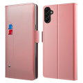 Miniatyrbild 1 av 9: SKALO Samsung A14 4G/5G Korthållare Spegel Plånbok - Roséguld Rosa guld