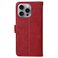 Miniatyrbillede 9 af 9: SKALO iPhone 16 Pro Max PU-læder Pungetui - Vælg farve Red