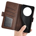 Pikkukuva 4 / 6: SKALO Xiaomi Redmi 14C Premium Wallet Lompakkokotelo - Ruskea Brown