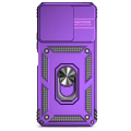 Miniatyrbillede 9 af 9: SKALO Xiaomi Redmi 13C 4G Armor Hybrid Metal Ring Camera Slider - Lilla Purple