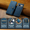 Pikkukuva 5 / 11: DG MING Google Pixel 7a 2-in-1 magneetti lompakkokotelo - Sininen Blue