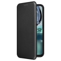 Miniatyrbillede 8 af 9: SKALO Motorola Moto G62 5G Carbon Fiber Pungetui - Sort Black