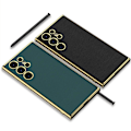 Miniatyrbillede 7 af 8: SKALO Samsung S24 Ultra PU-læder Gold Edge Cover - Sort Black