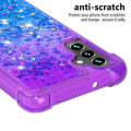 Pikkukuva 3 / 7: SKALO Samsung A13 5G Juoksuhiekka Glitter Sydämet TPU kuori - Violetti-Sininen Multicolor