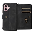 Miniatyrbillede 5 af 11: SKALO iPhone 16 Big Wallet 17-RUM Pungetui - Sort Black