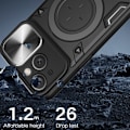 Miniatyrbillede 4 af 9: SKALO iPhone 15 Plus Armor Hybrid Metal Ring Camera Slider - Sort Black