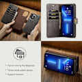 Pikkukuva 8 / 11: DG MING iPhone 15 Pro Max 2-in-1 magneetti lompakkokotelo - Harmaa Grey