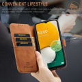 Pikkukuva 6 / 8: DG MING Samsung A04s 4G Premium Cut Lompakkokotelo - Ruskea Brown