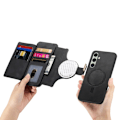 Miniatyrbillede 5 af 11: SKALO Samsung A26 5G 2-in-1 Magnet PU-Læder Ring Flip Cover - Sort Black