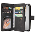 Miniatyrbild 3 av 11: SKALO iPhone 16 Pro Max Big Wallet 17-FACK Plånboksfodral - Svart Svart