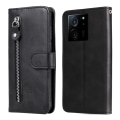 Miniatyrbillede 1 af 11: SKALO Xiaomi 13T/13T Pro Klassisk Pungetui med lynlåsrum - Sort Black