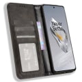 Pikkukuva 2 / 7: SKALO OnePlus 12R 5G Kohokuvioitu Premium lompakkokotelo - Musta Black
