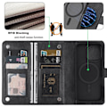 Miniatyrbillede 3 af 5: VILI iPhone 16 Pro Max GVB Series Flip Cover m. pung i PU-læder - Sort Black
