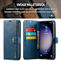 Miniatyrbillede 8 af 11: DG MING Samsung S24 FE 2-i-1 Magnet Pungetui - Blå Blue