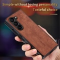 Miniatyrbillede 5 af 8: SKALO Samsung Z Fold5 AZNS PU læder Cover - Sort Black