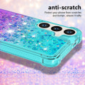 Miniatyrbillede 4 af 7: SKALO Samsung S24 Kvicksand Glitter Hjerter TPU Cover - Turkis-Lilla Multicolor