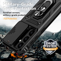 Miniatyrbild 7 av 9: SKALO Samsung S24 Armor Hybrid Metallring Kameraslider - Svart Svart