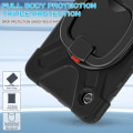 Pikkukuva 6 / 9: SKALO Samsung Tab A9 Extra Shockproof Armor 360 Kahva/Tripod Suojakuori - Musta Black