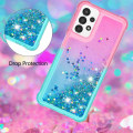 Pikkukuva 3 / 7: SKALO Samsung A13 4G Juoksuhiekka Glitter Sydämet TPU kuori - Pinkki-Turkoosi Multicolor