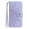 Miniatyrbild 7 av 8: SKALO Motorola Edge 50 Neo 5G Embossed Flower Plånboksfodral i PU-Läder - Lila Lila