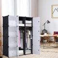 Miniatyrbild 4 av 4: YUENFONG Sovrum Garderob Förvaring 12 kuber Garderob Organizer DIY Hyllsystem för kläder Skor Leksaker Svart
