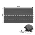 Miniatyrbild 2 av 4: YUENFONG 6x WPC golvplattor för balkong, plast - trälook, antracit, 30 x 60 cm - för 1 m²