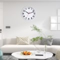 Miniatyrbild 5 av 8: Väggklocka Batteridriven Tyst Icke-tickande Väggklocka Modern Kvartsdesign Dekorativ Inomhus Kök Kontor Sovrum White 9Inch