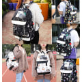 Miniatyrbillede 8 af 8: Rygsæk til teenagepiger, mellemskoleelever, udendørs dagstursrygsæk med USB-opladningsport 1#black 20 Liters