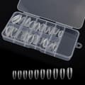 100 Pcs Clear False Nails with Storage Case - Full Cover Coffin Nails in 10 Sizes for Nail Salons and DIY Nail Art, (Almond, Clear)