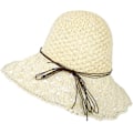 Miniatyrbild 4 av 8: Solhatt i halm för kvinnor, damer, hopfällbar, bredbrättad, med rosett, justerbar, strandhatt, elegant hinkhatt, UPF 50 UV-skydd, bekväm Creamy White One Size