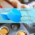 Miniatyrbillede 3 af 7: Blå cupcake-forme i papir til King Charles' kroningsdekorationer, bageforme, mini muffin-forme, muffin-forme, P Blue