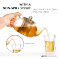 Miniatyrbillede 3 af 8: Glas Tekande Komfur Kompatibel Kedel med Rustfrit Stål Aftagelig Infuser, Løs Te, Komfur Sikker Te Pot og Si (800 ml) Transparent 27 Ounce