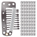 Miniatyrbilde 1 av 5: 100 stk 10 tenner parykkspenne i rustfritt stål DIY hårspenne spenneklips for hårføyerkaffe