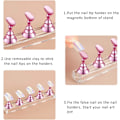 Miniatyrbild 3 av 7: 2 set akryl nageldisplayställ nagelövningsställ magnetisk nagelövningshållare fingernagel DIY nageldesignställ för falska naglar manikyrverktyg (P Pink and Silver
