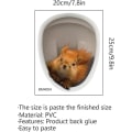 Miniatyrbilde 2 av 5: 3D-ekornklistremerker for toalettlokk, avtakbare, vanntette toalettsete-klistremerker for baderom, toalett, toalettromdekor