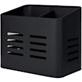 Pikkukuva 1 / 5: Osastoitu metalliaterimlaatikko, aterimien valutusastia 9 x 16 x 13,5 cm, pystysuora työkalujärjestäjä keittiön työtasolle ja pöydälle (musta)