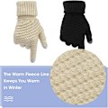 Miniatyrbild 7 av 7: 2 Par Damvinterhandskar Touchscreen-Handskar Varma Fleece-Handskar Fodrade Stickade Handskar Elastisk Manschett Vinter-SMS-Handskar -