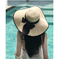 Miniatyrbillede 3 af 6: Kvinde Foldbar Floppy Bredskygget Halm Solhat Sommer Strandhat UV UPF 50+ 07Style Beige